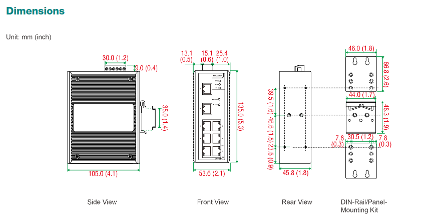 MOXA EDS-408A Managed Ethernet Switch 8 x 10/100Base