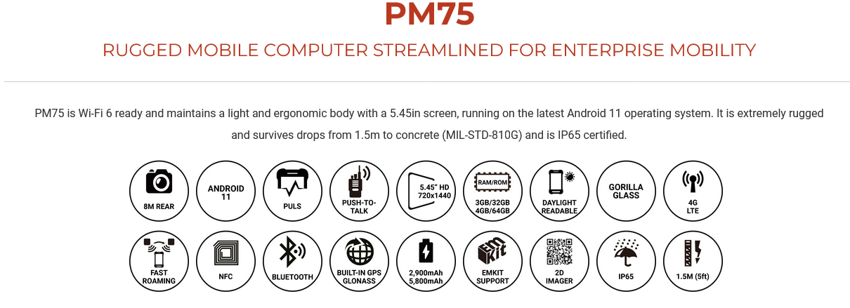 Point Mobile PM75 Android El Terminali