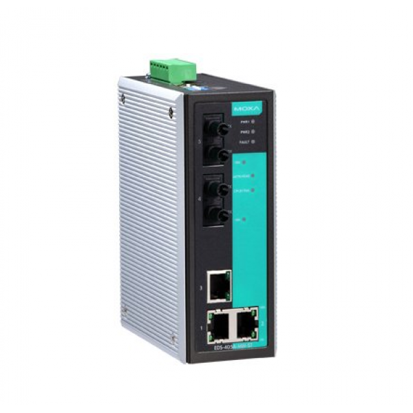 MOXA EDS-405A Managed Industrial Ethernet Switch 3 x 10/100BaseT(X), 2 x 100BaseF